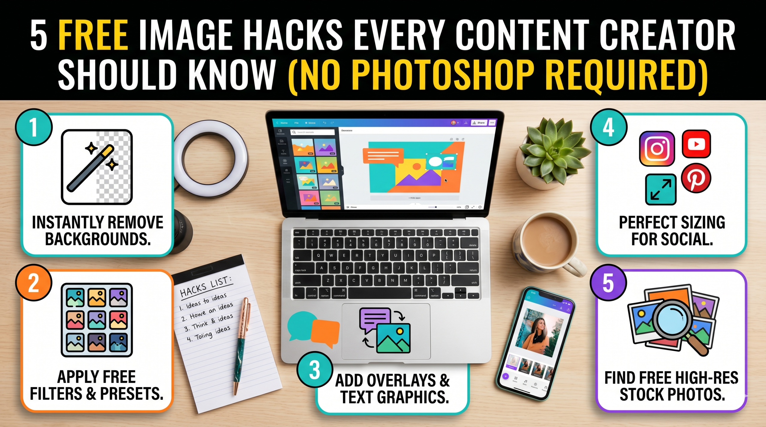 5 Free Image Hacks Every Content Creator Should Know (No Photoshop Required)