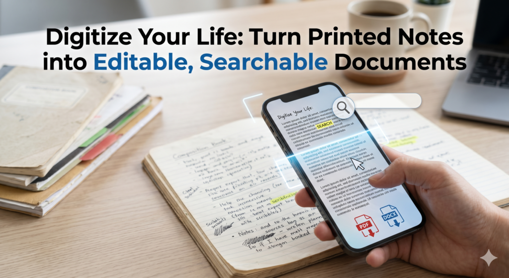 Digitize Your Life How to Turn Printed Notes into Editable, Searchable Documents