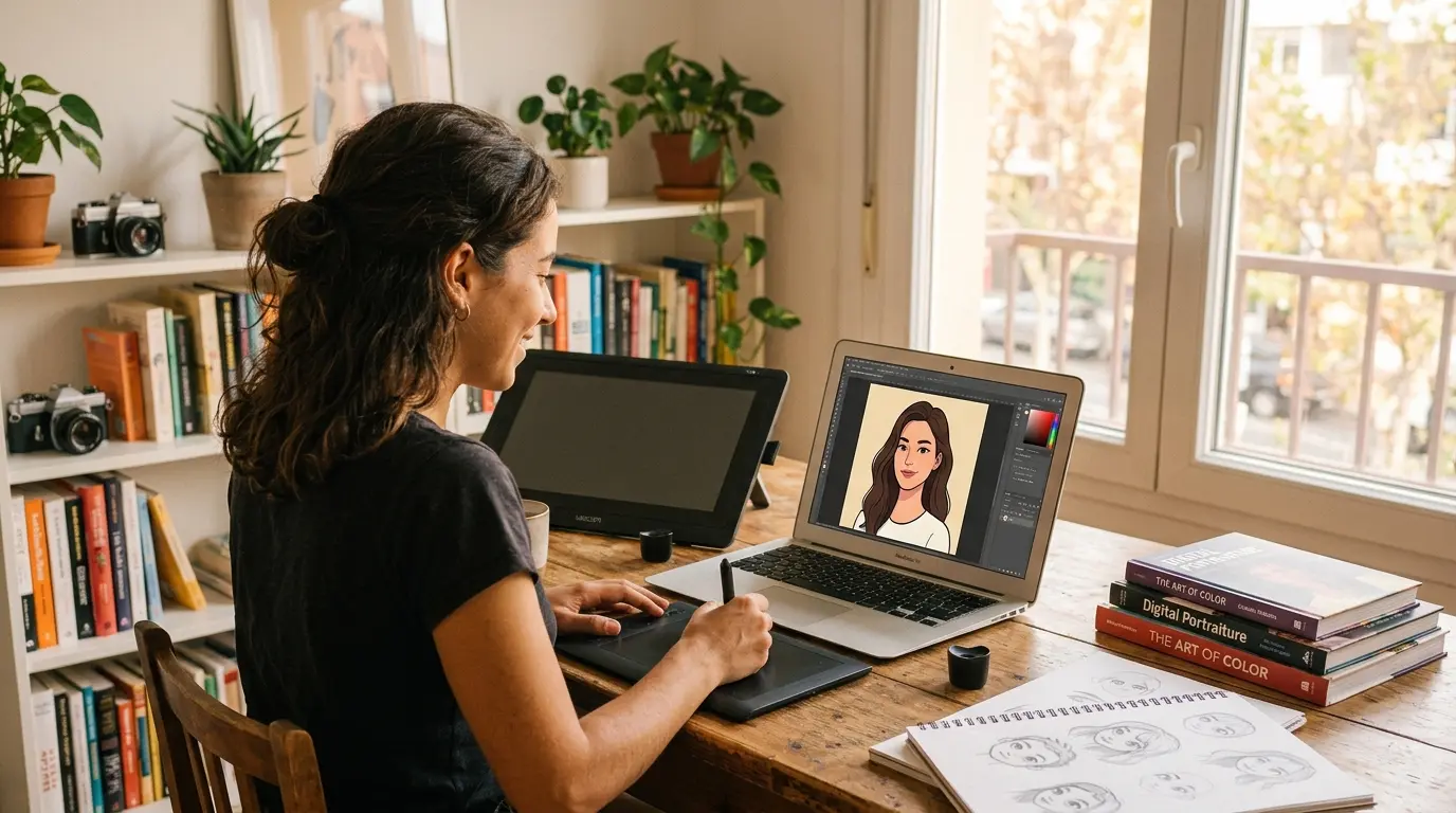 Photo to cartoon AI converter preview